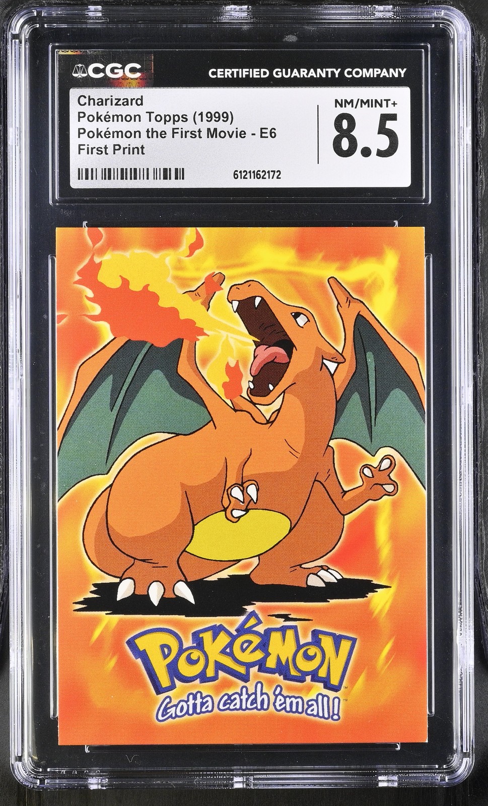 CGC 8.5 Charizard Topps the First Movie E6 First Print Pokemon Card