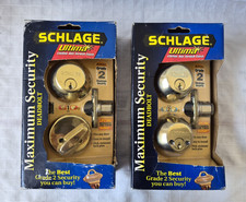 NEW In Open Box Lot of 2 Schlage Ultima Keyed Grade 2 Maximum Security Deadbolts