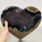 Natural Rare Volcanic Agate Crystal Heart carving 4560G (UV reactive crystal) — photo 8