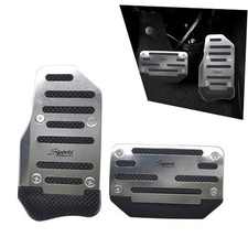 Pack-2 Car Foot Pedals Brake Throttle Upgraded Anti 2 Pcs Silver Black