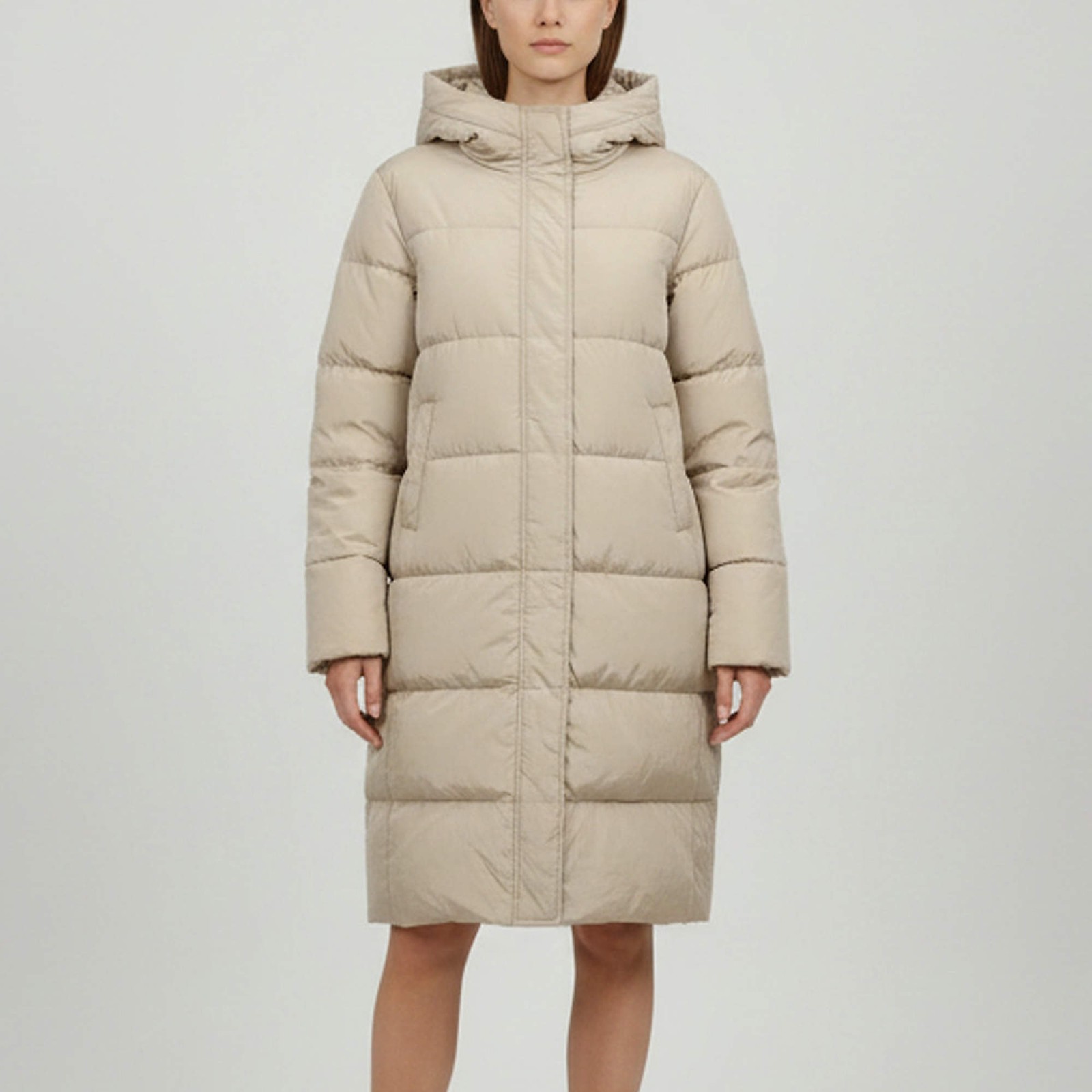 Weekend Max Mara Beige Nylon Padded Parka Jacket M