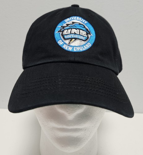 UNE University Of New England Nor'easters Black Baseball Cap/Hat - Size LARGE