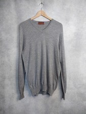 marks and spencers collezione size 38-40 chest 100% merino. v neck grey sweater