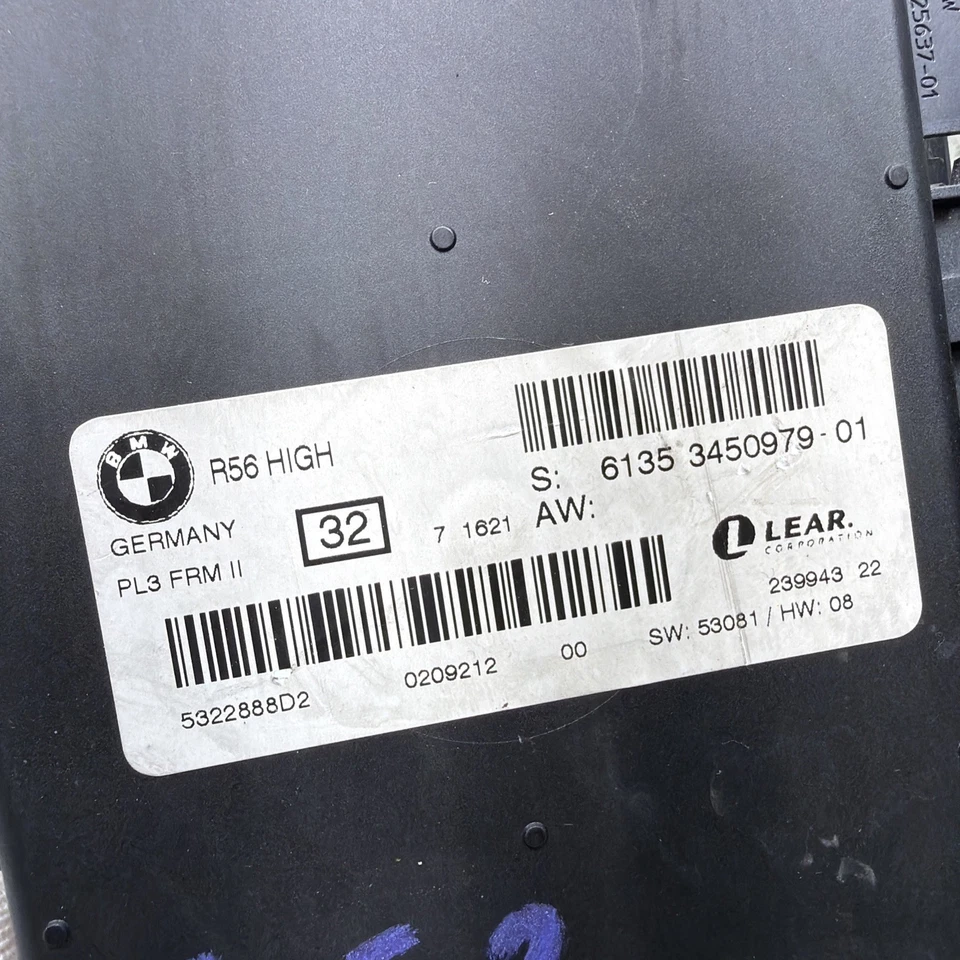 2011-2017 Mini Cooper R56 High Footwell Control Module OEM 6135 3450979-01 PL3 - Image 2 of 4