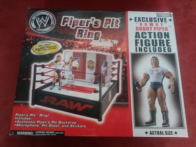 Piper's Pit Ring WWE Jakks Wrestling Playset 2005 Rowdy Roddy Piper New Mint Box