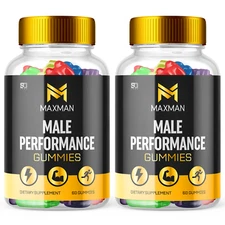 MaxMan Male Performance Gummies - Enhances Energy, Vitality & Stamina (2 Pack)