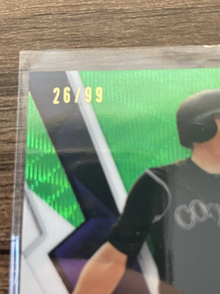 2018 Finest - MINT ROOKIE AUTO Ryan McMahon GREEN #d 26/99 - Colorado Rockies - Image 2 of 3