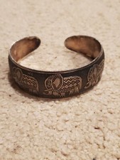 Vintage Style Tibetan Silver Tone Elephant Bangle Bracelet Boho Cuff Tribal