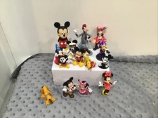 Lot 14 Disney Mickey Mouse Minnie Goofy Pluto Capt Hook Figures Some Vintage?