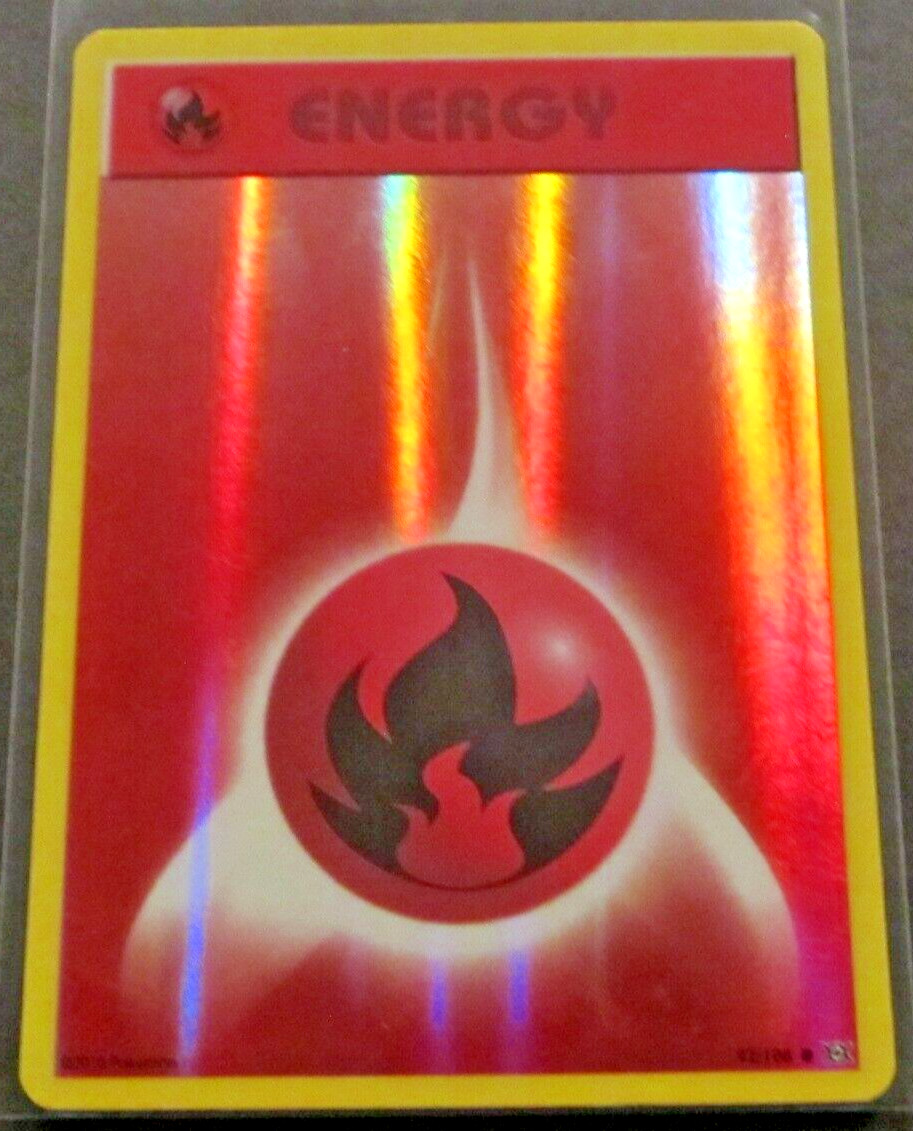 1 POKEMON CARD TCG/FIRE ENERGY/REVERSE HOLO/92/108/2016/ ** COLLECTIBLE **