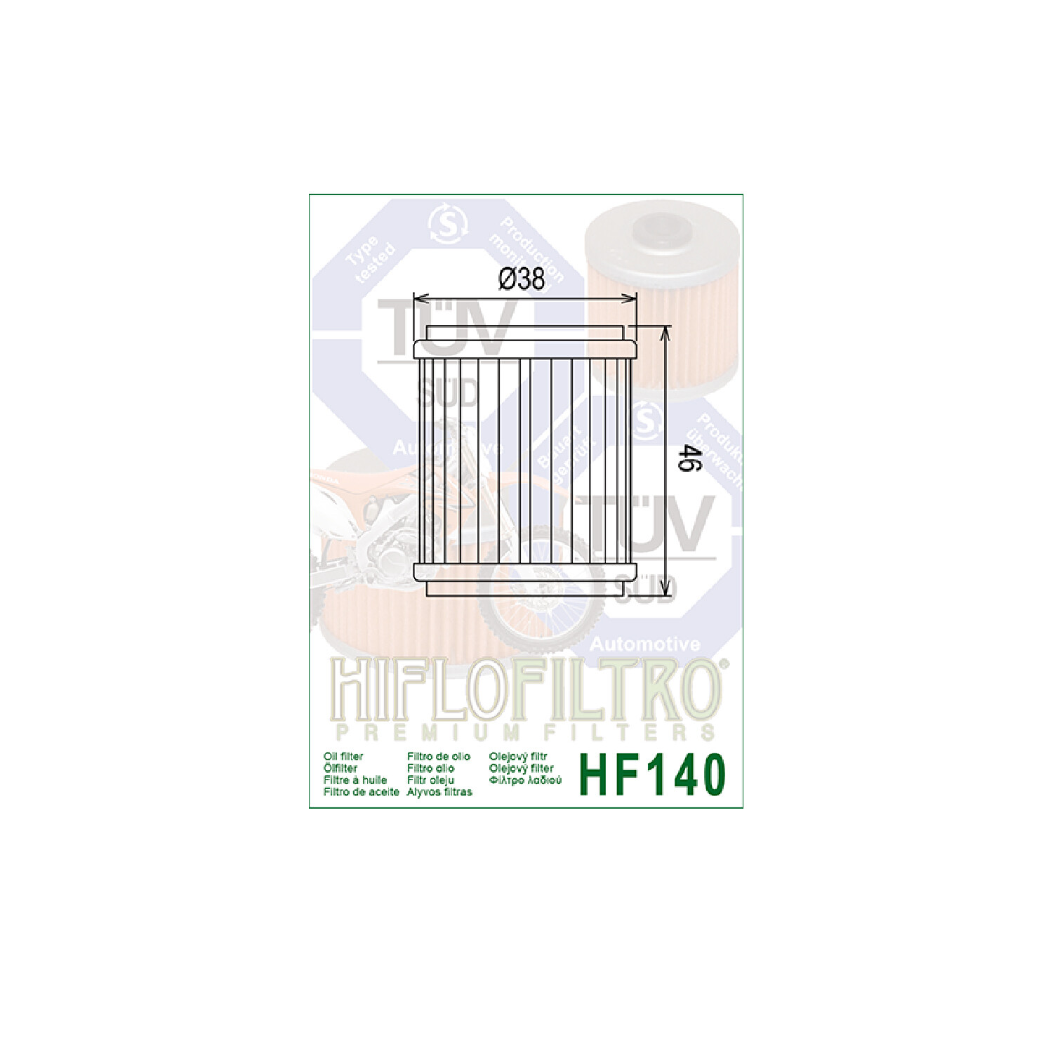 FILTRO OLIO HIFLO HF140 YAMAHA MOTORCYCLE MT125