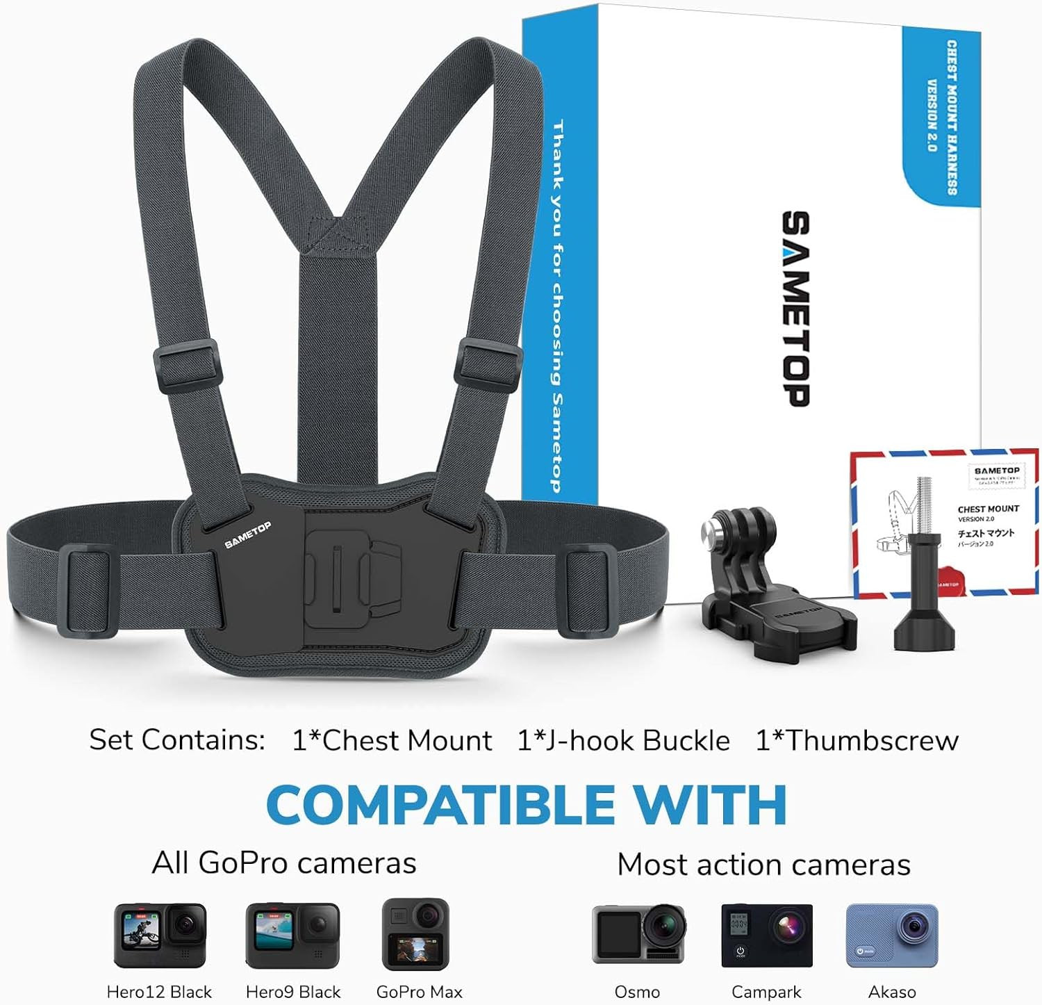 Chest Mount Harness Strap Body Mount Chesty Compatible with Gopro Hero 13 12 11 