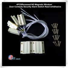 Recessed NO Magnetic Window/Door Contacts Security Alarm Switch Reed w/Adhesive