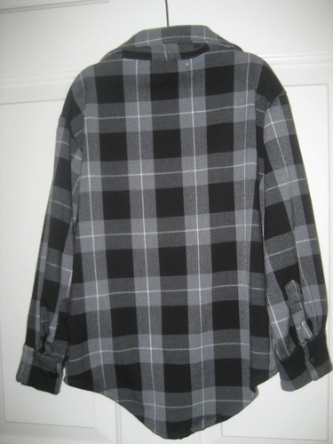 NEW UPPER SCHOOL LA Boys 6 Gray Black Plaid FLANNEL BUTTON UP SHIRT USA - Picture 2 of 7