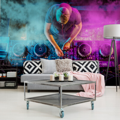 VLIES FOTOTAPETE Selbstklebend XXL Wohnzimmer Bunt DJ Musik 3D Tapeten 3629.