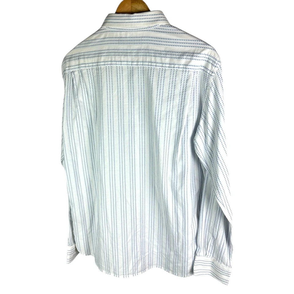FCUK Shirt White Stripe Textured Shirt  Men's UK Size L 42" Chest - Image 3 of 4