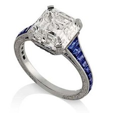Asscher Cut CZ Vintage Art Deco Engagement Ring Solid 925 Sterling Silver