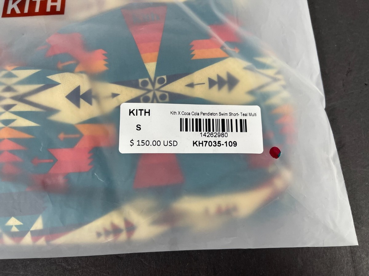 Kith X Coca-Cola Pendleton Swim Short Trunk Teal Blue Come Kith X Coca-Cola Pendleton Swim Short Trunk Teal Blue Come