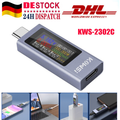 Typ-C USB Tester Digital Voltmeter Amperemeter Spannung Strom Detektor Meter Neu