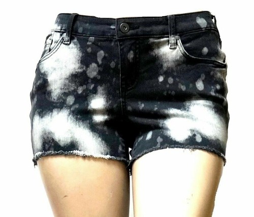 Torrid Womens Plus size Black & White Hi Rise Skinny Tie-dye Denim Jeans Shorts - Picture 20 of 27
