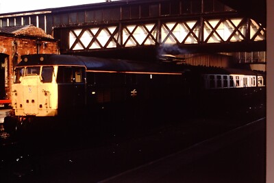 British Rail BR Diesel Electric Loco Leics Railway Slide 1632