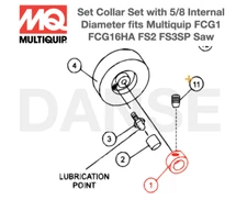 15028 Collar Set 5/8 ID (2 Pack) for Multiquip FCG1 FCG16HA FS2 FS3SP Saw