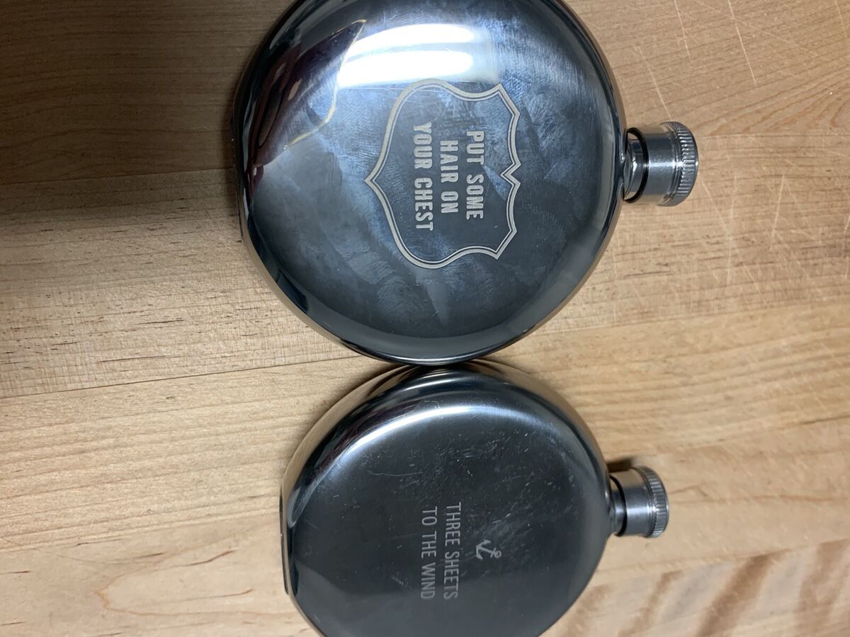 8oz Puts Hair on Your Chest Black Flask 8oz Puts Hair on Your Chest Black Flask