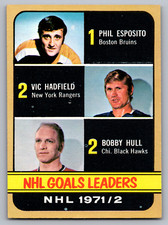 1972-73 TOPPS #61 PHIL ESPOSITO/VIC HADFIELD/BOBBY HULL