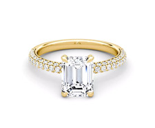 Emerald Cut Diamond Solitaire Engagement Ring 14k Yellow Gold 1.50 Ct Lab Grown