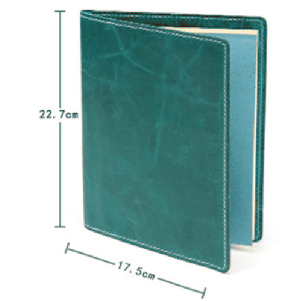 Green Cow Leather Notebook Cover with Pen Slot - H260-image