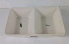 RAE DUNN ARTISAN COLLECTION "HOLD" 2 COMPARTMENT PAPERCLIP DISH Office Organizer