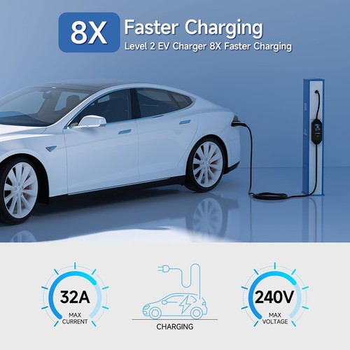 AFYEEV Portable Level 1/2 32A NACS Charger for Tesla NEMA 14-50 Plug 25ft Cable - Picture 7 of 15