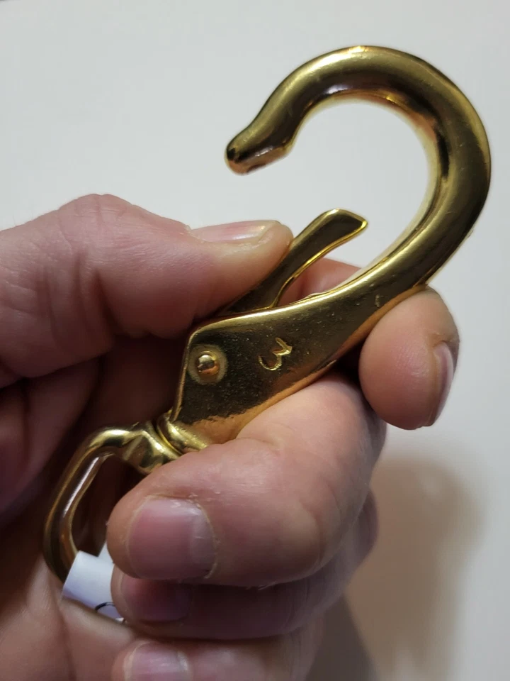 4 9/16» латунная застежка/застежка с 3/4» овальный поворотный глаз. ремонт свинцовых веревок вожжи - Изображение 3 из 4
