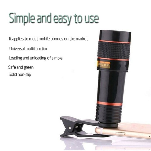 Mobile Telescope HD Clip-on Focusing telephoto 12x HD Camera Lens iPhone - Picture 4 of 8