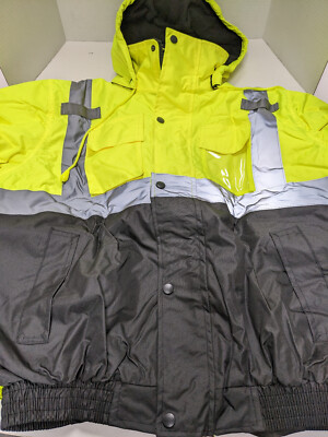 HIGH VISIBILITY REFLECTIVE SAFETY JACKET SIZE MEDIUM COAT ANSI CLASS 3
