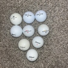 Lot Of 9 Golf Balls Nike, Wilson, Pinnacle, Titleist Top Flite Practice Range