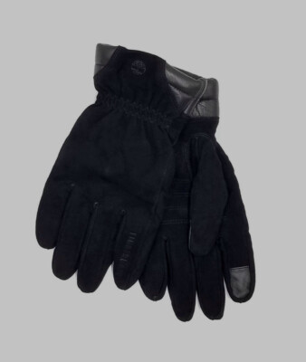 $98 Timberland Men's Black Nubuck Leather Touch Screen Boot Gloves Size  Medium