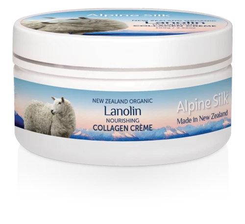 Creme de colágeno nutritivo de lanolina orgânica Alpine Silk NOVA ZELÂNDIA 100g - Imagem 2 de 2