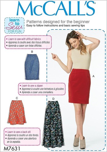 7932 PATRON "McCalls "4 CREATIONS JUPE POP DU XS AU M