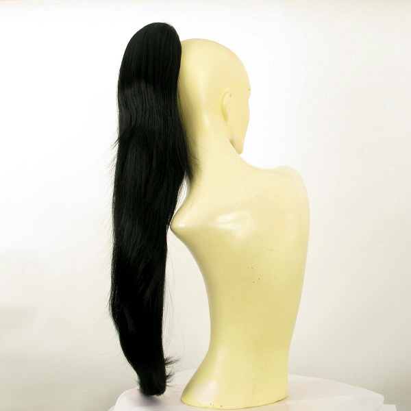 Extension Postiche Pour Queue De Cheval, 65 Cm Noir - Synthétique, Avec Pinces, Neuf Avec étiquettes