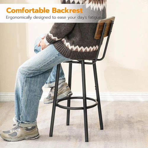 HOOBRO 2er Set Barhocker Barstuhl Tresenhocker Küchenhocker Hocker Thekenstuhl - Bild 18 von 58