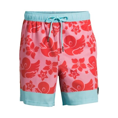 Neff Ducky Fade Men's Novelty Print Swim Trunks with Stretch, 7'' Inseam size M