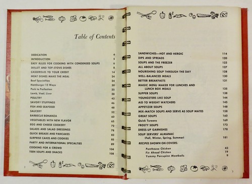 1968 Campbell Cookbook Cooking With Soup Spiral Bound Hardcover VG - Picture 6 of 7