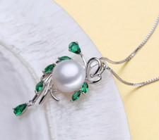 Gorgeous Pearl Wedding 2.2Ct Simulated Pendant Chain Necklace for Christmas Gift