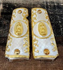 Virgin Cachas Gun Grips Engraved Luxury 1911 full Size Premium 24k gold plated