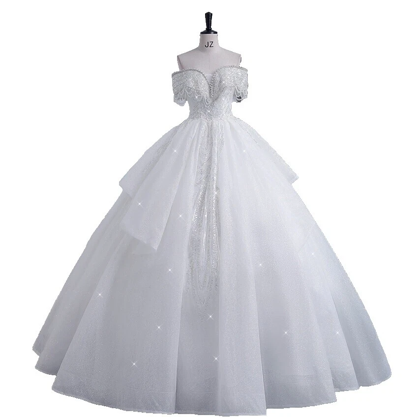 Vestidos de novia de Manga Corta Con Volados