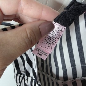 Victoria's Secret Sexy Little Things Push Up Nighty Pink Black Stripes 34B