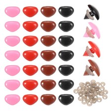 Safety Nose, 100Pcs 21mm Realistic Doll Safety Nose, Brown/Black/Pink/Red