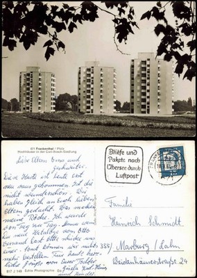 Ansichtskarte Frankenthal (Pfalz) Hochhäuser in der Carl-Bosch-Siedlung 1964