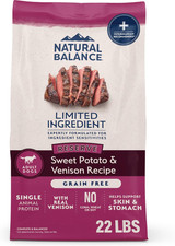 Natural Balance LID Grain Free Dog Food Venison Sweet Potato 22 lb